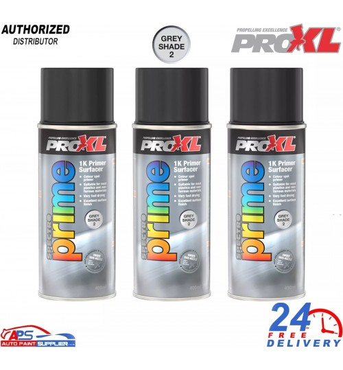 PROXL Spectro Prime 400ml Aerosol – Grey Shade 2 Etch Primer (Pack of 3)